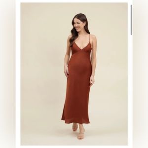 Park and Fifth Davenport Midi Dress - Rust Small S